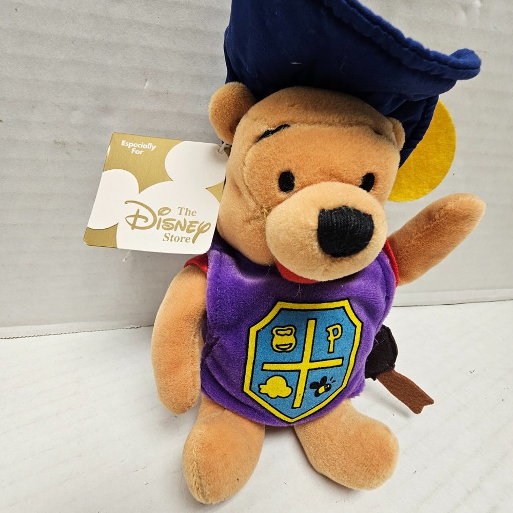 w Tags Disney Store Exclusive Winnie the Pooh Musketeer Mini Bean Bag Plush 8"